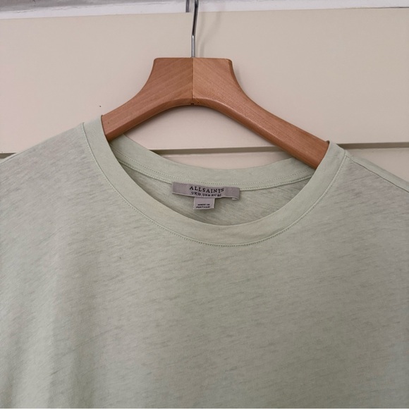 All Saints Anna Crewneck Tee in Pale Celery Green - Picture 5 of 5